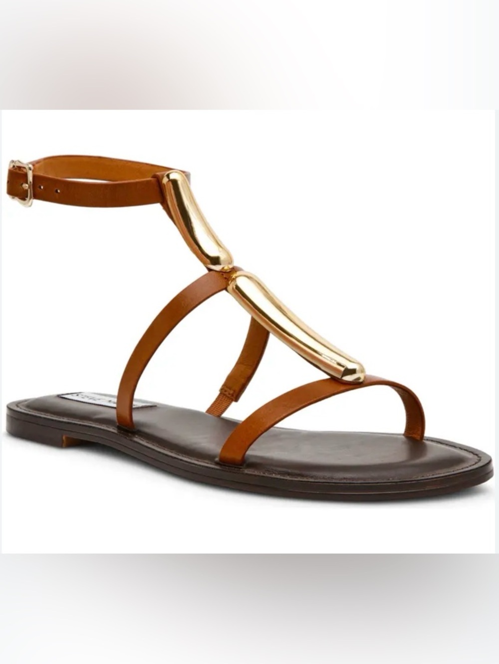 Steve Madden Alma brwn gladiator sandals w ankle strp & gld details WM 6.5 beach